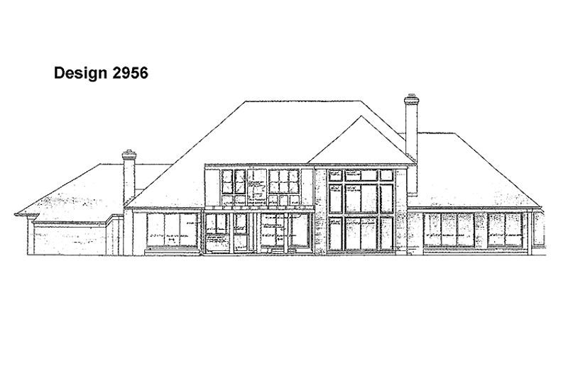 Home Plan - Exterior - Rear Elevation for Contemporary House Plan #72-796 - 4 bed, 4 bath
