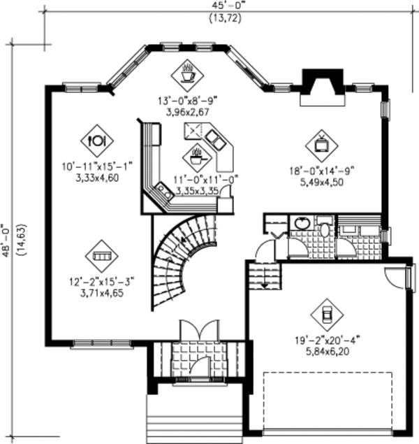 Traditional Floor Plan - Main Floor Plan #25-4240