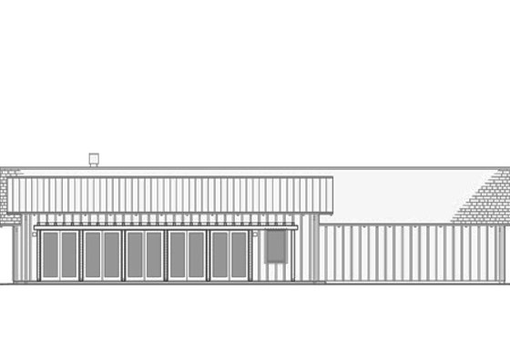 Exterior - Rear Elevation for Ranch House Plan #445-4 - 4 bed, 3.5 bath