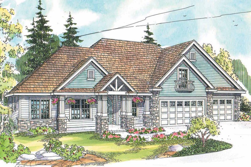 Dream House Plan - Craftsman Exterior - Front Elevation Plan #124-673