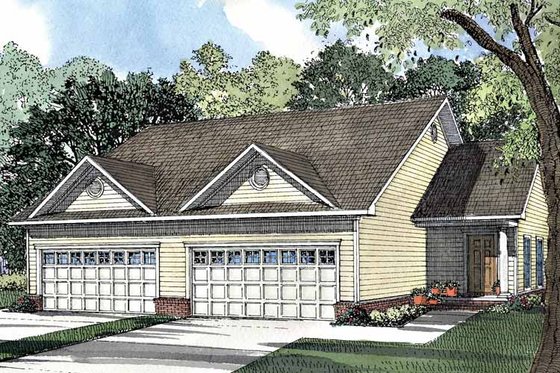 Exterior - Front Elevation 3 for Ranch House Plan #17-3051 - 4 bed, 4 bath