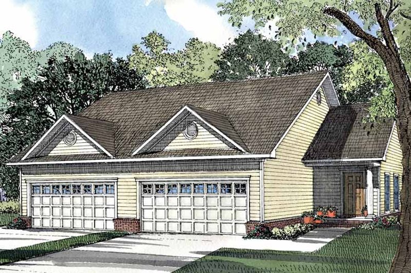 Home Plan - Exterior - Front Elevation 3 for Ranch House Plan #17-3051 - 4 bed, 4 bath