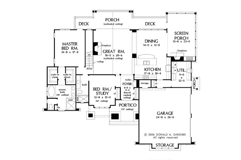 Home Plan - Floor Plan - Main Floor for European House Plan #929-878 - 4 bed, 4 bath