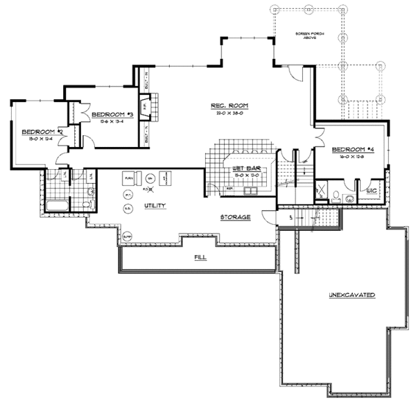 House Plan Design - Traditional Floor Plan - Lower Floor Plan #51-680