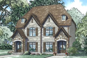 European Exterior - Front Elevation Plan #17-3400