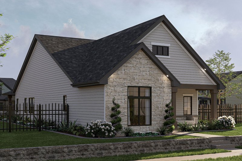 House Blueprint - Exterior - Other Elevation 1 for Craftsman House Plan #455-423 - 3 bed, 2 bath