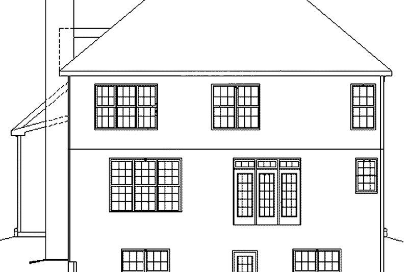 House Blueprint - Exterior - Rear Elevation for Colonial House Plan #927-872 - 3 bed, 2.5 bath