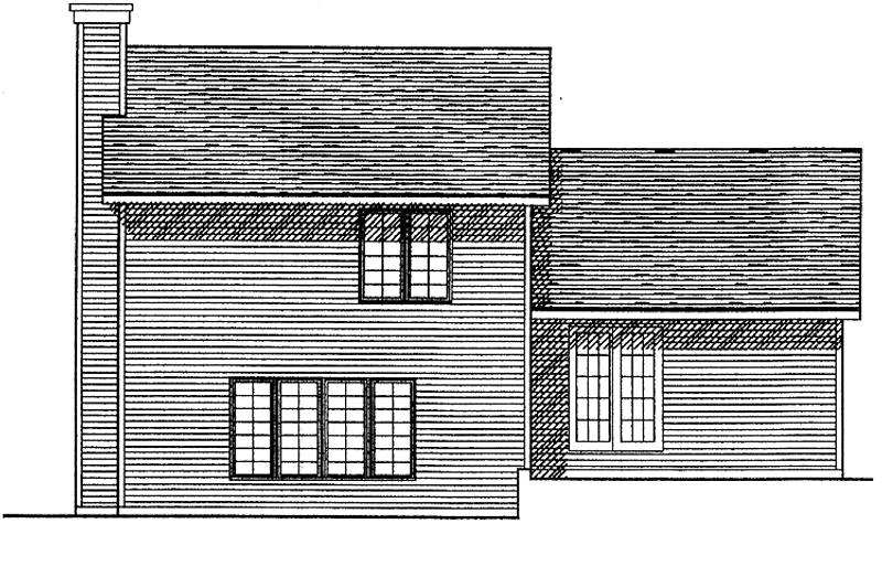 Home Plan - Exterior - Rear Elevation for Contemporary House Plan #70-1328 - 3 bed, 2.5 bath
