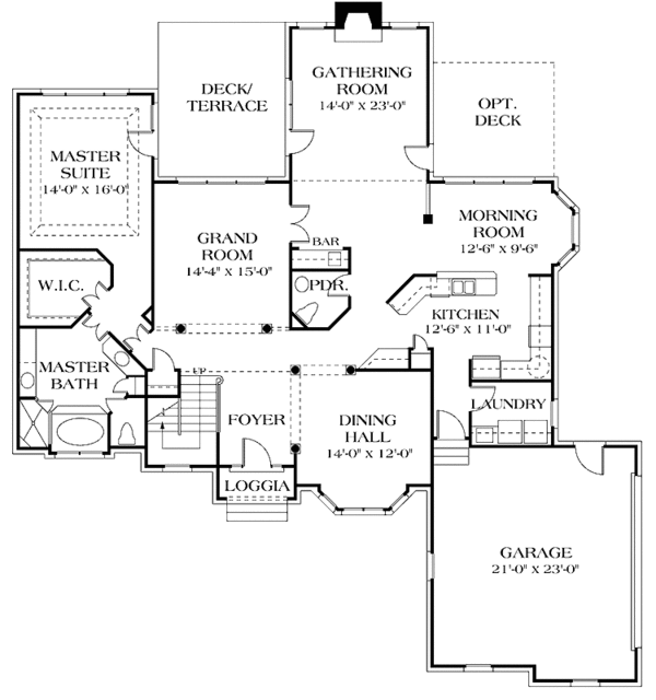 House Plan Design - Traditional Floor Plan - Main Floor Plan #453-163
