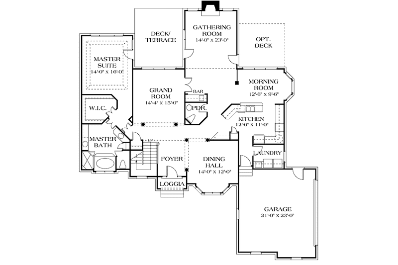 Dream House Plan - Floor Plan - Main Floor for Traditional House Plan #453-163 - 4 bed, 3.5 bath