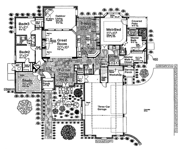 Architectural House Design - Country Floor Plan - Main Floor Plan #310-1231