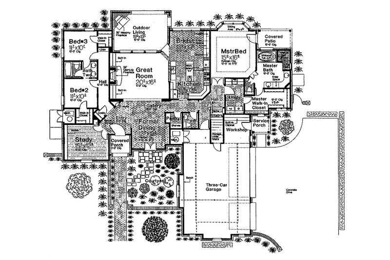Home Plan - Floor Plan - Main Floor for Country House Plan #310-1231 - 3 bed, 2.5 bath