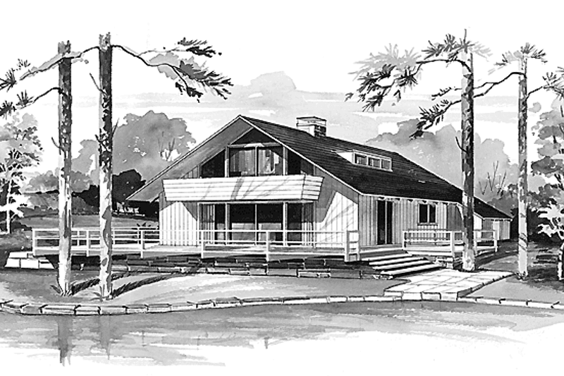 Home Plan - Contemporary Exterior - Front Elevation Plan #72-532