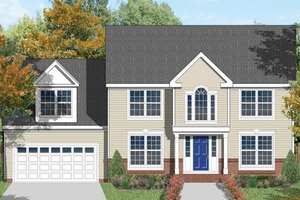 Architectural House Design - Colonial Exterior - Front Elevation Plan #1053-2