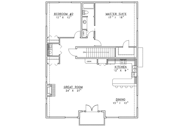 Dream House Plan - Floor Plan - Upper Floor for Colonial House Plan #117-246 - 3 bed, 2 bath