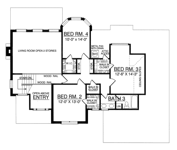 House Plan Design - Country Floor Plan - Upper Floor Plan #40-206