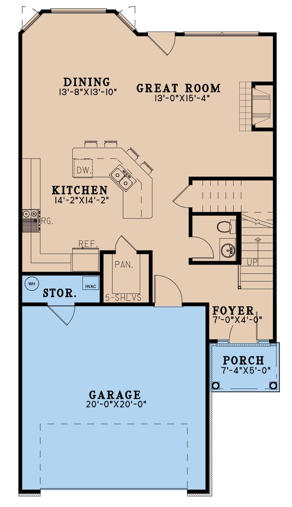 House Blueprint - Craftsman Floor Plan - Main Floor Plan #923-196