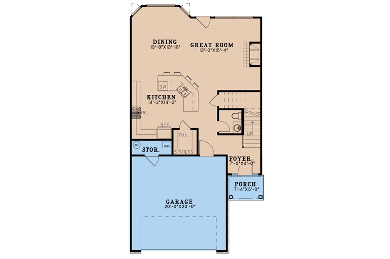 Home Plan - Floor Plan - Main Floor for Craftsman House Plan #923-196 - 3 bed, 2.5 bath