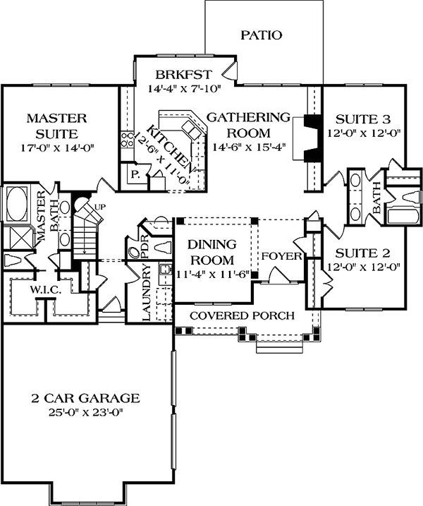 Architectural House Design - Craftsman Floor Plan - Main Floor Plan #453-5