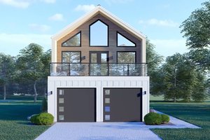 Exterior - Front Elevation 3 for Contemporary House Plan #932-1329 - 2 bed, 1.5 bath