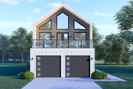 Exterior - Front Elevation 3 for Contemporary House Plan #932-1329 - 2 bed, 1.5 bath