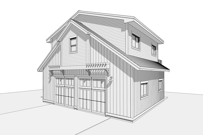 Home Plan - Exterior - Other Elevation 2 for Farmhouse House Plan #1099-2 - 1 bed, 1 bath