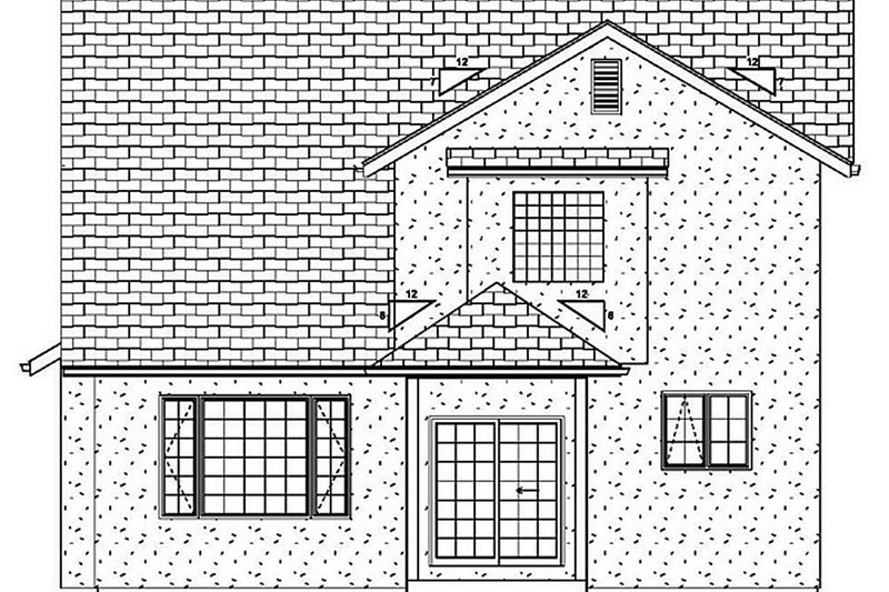 House Blueprint - Exterior - Rear Elevation for Farmhouse House Plan #126-213 - 3 bed, 2.5 bath