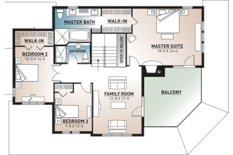 Home Plan - Floor Plan - Lower Floor for Traditional House Plan #23-2510 - 3 bed, 2.5 bath