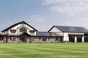 Barndominium Exterior - Front Elevation Plan #1064-371
