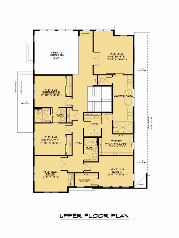 Architectural House Design - Contemporary Floor Plan - Upper Floor Plan #1066-176