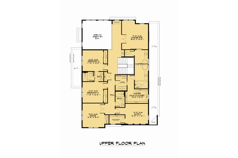 Dream House Plan - Floor Plan - Upper Floor for Contemporary House Plan #1066-176 - 5 bed, 4.5 bath