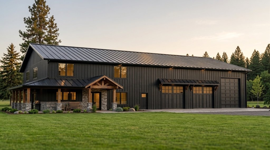 Exterior - Front Elevation 2 for Barndominium House Plan #1064-193 - 3 bed, 2.5 bath