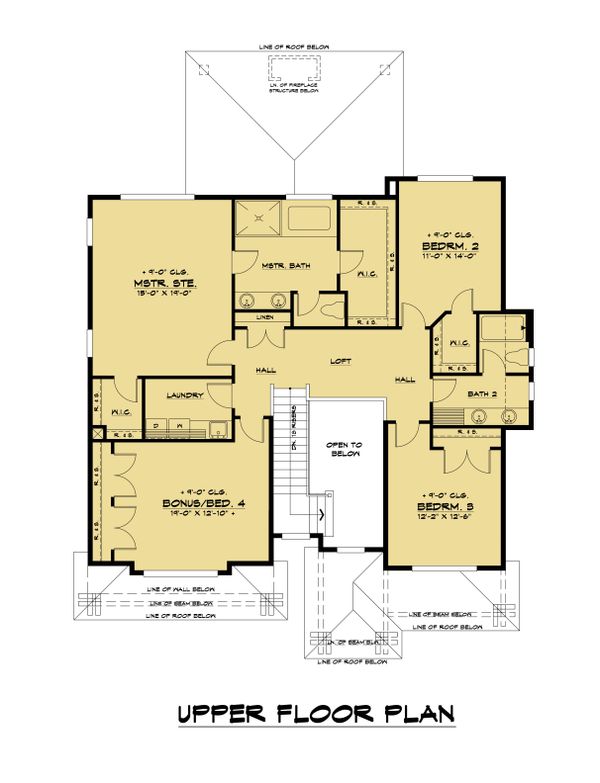 Dream House Plan - Contemporary Floor Plan - Upper Floor Plan #1066-130