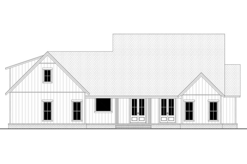 House Design - Exterior - Rear Elevation for Farmhouse House Plan #430-351 - 4 bed, 3 bath