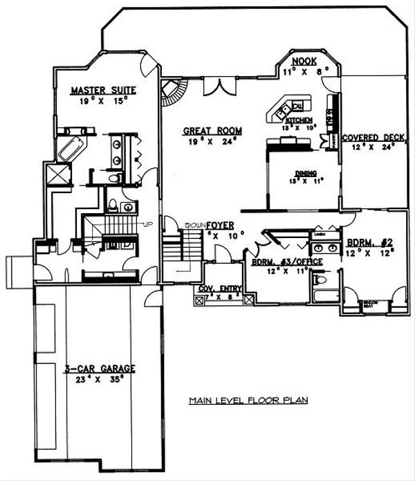 House Plan Design - Traditional Floor Plan - Main Floor Plan #117-545