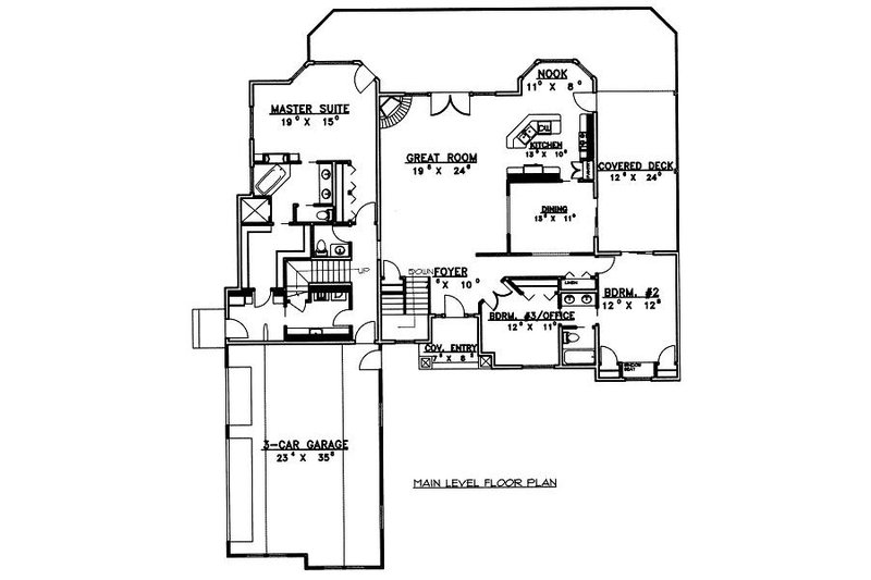 Home Plan - Floor Plan - Main Floor for Traditional House Plan #117-545 - 3 bed, 2.5 bath