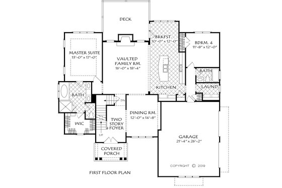 Floor Plan - Main Floor for Farmhouse House Plan #927-1003 - 4 bed, 3 bath