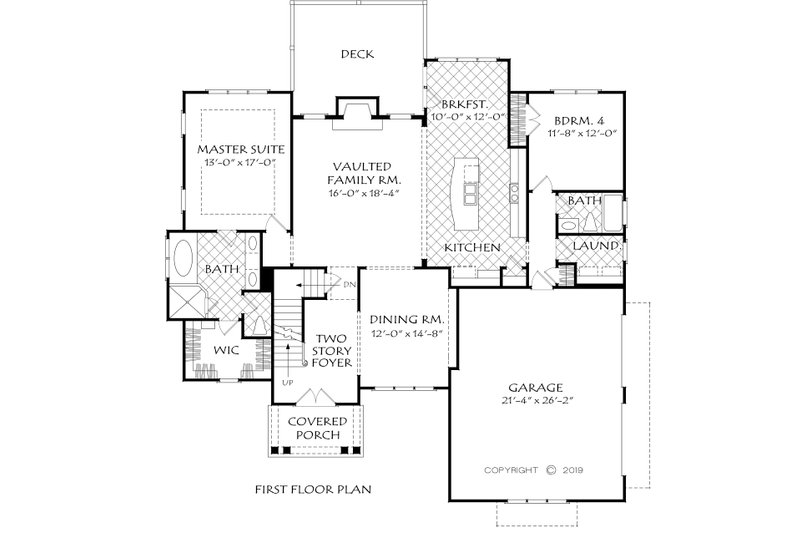 Architectural House Design - Floor Plan - Main Floor for Farmhouse House Plan #927-1003 - 4 bed, 3 bath