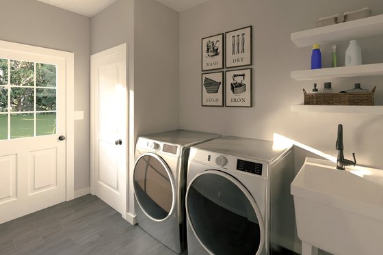 Interior - Laundry for Country House Plan #44-267 - 2 bed, 2 bath
