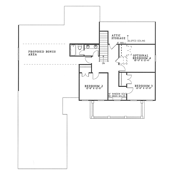 Home Plan - Traditional Floor Plan - Upper Floor Plan #17-294