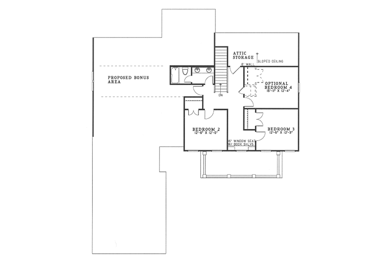 Dream House Plan - Floor Plan - Upper Floor for Traditional House Plan #17-294 - 4 bed, 2.5 bath