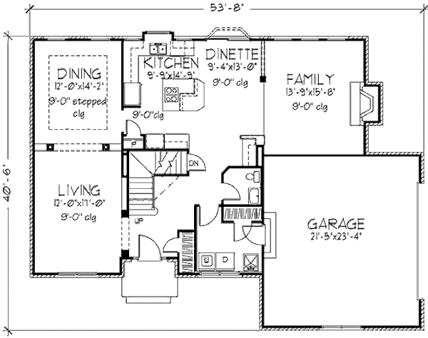 House Plan Design - Colonial Floor Plan - Main Floor Plan #320-447