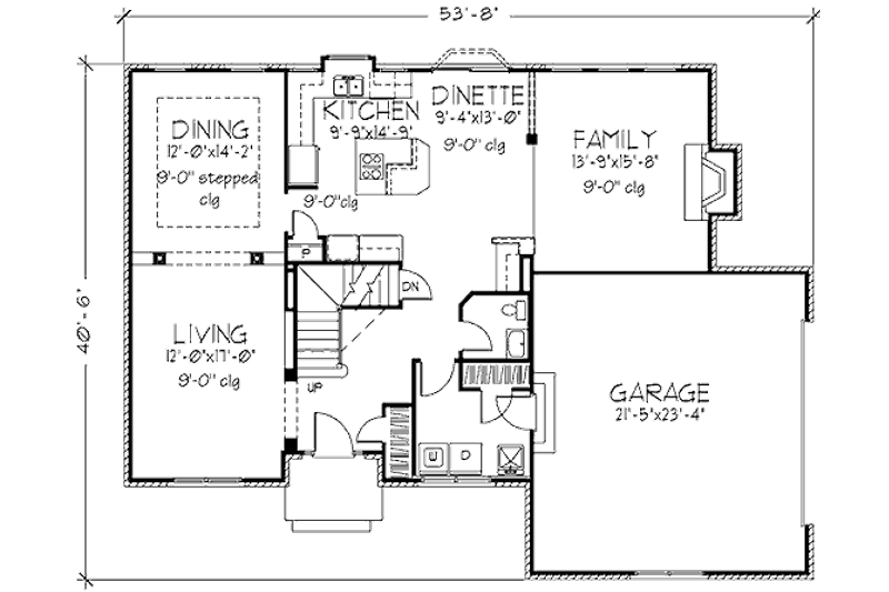 Dream House Plan - Floor Plan - Main Floor for Colonial House Plan #320-447 - 3 bed, 2.5 bath