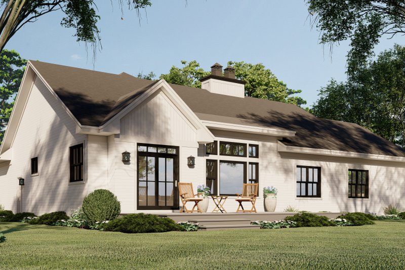 Architectural House Design - Exterior - Rear Elevation 2 for Ranch House Plan #51-1183 - 3 bed, 2.5 bath
