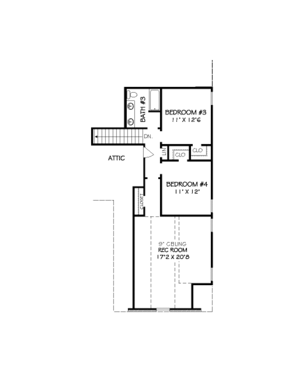 European Floor Plan - Upper Floor Plan #424-379