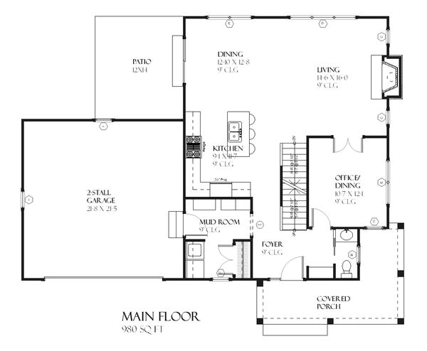 Country Floor Plan - Main Floor Plan #901-83