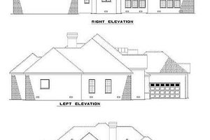 Exterior - Rear Elevation for European House Plan #17-274 - 3 bed, 5 bath