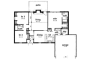 Ranch Style House Plan - 3 Beds 2 Baths 1400 Sq/Ft Plan #36-122 