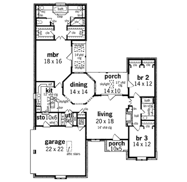 House Plan Design - European Floor Plan - Main Floor Plan #45-340