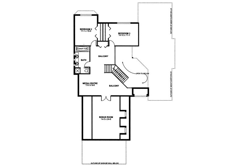 Dream House Plan - Floor Plan - Upper Floor for Mediterranean House Plan #126-148 - 3 bed, 2.5 bath
